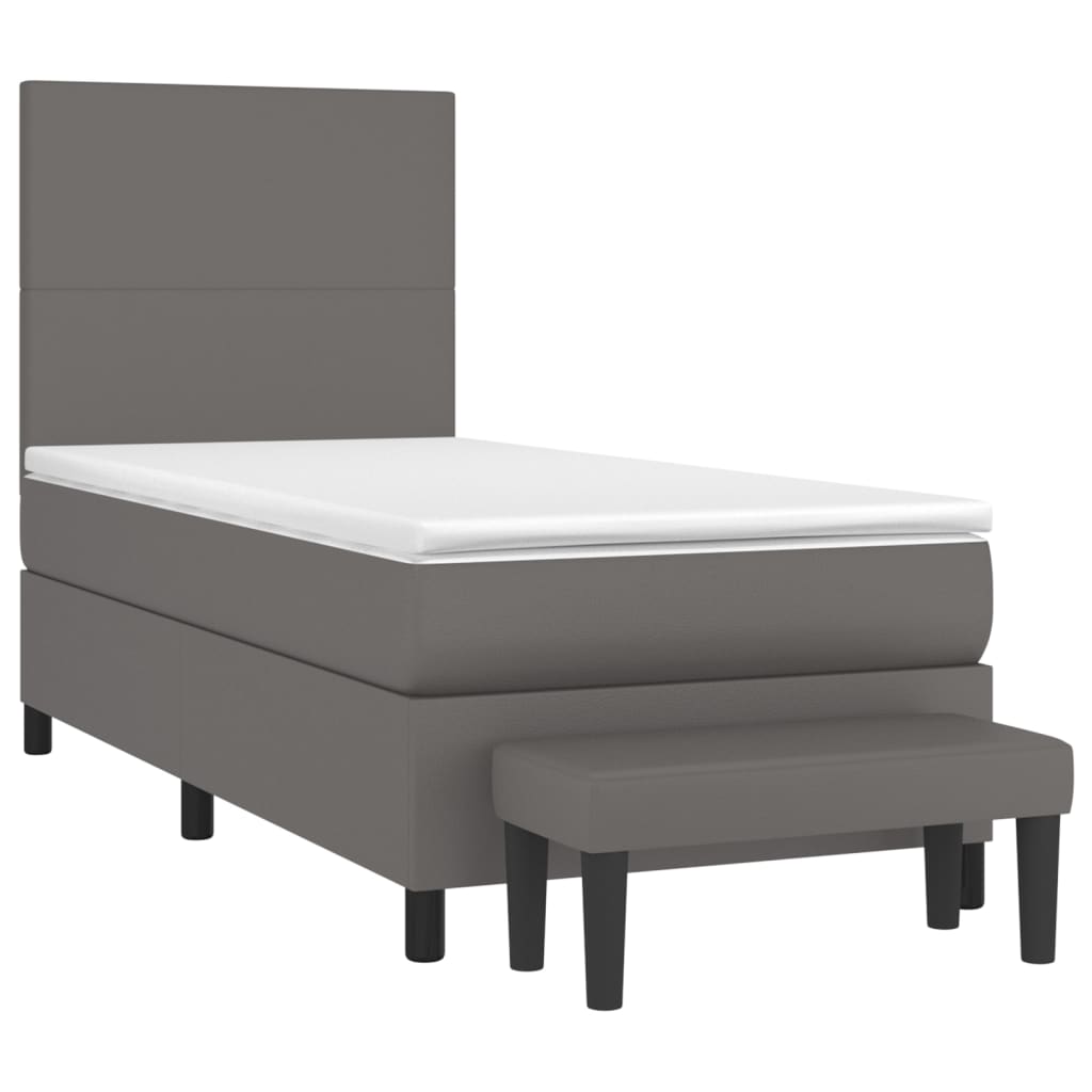 Giroletto a Molle con Materasso Grgio 90x200 cm in Similpelle | homemem39