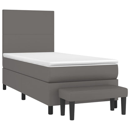 Giroletto a Molle con Materasso Grgio 90x200 cm in Similpelle | homemem39