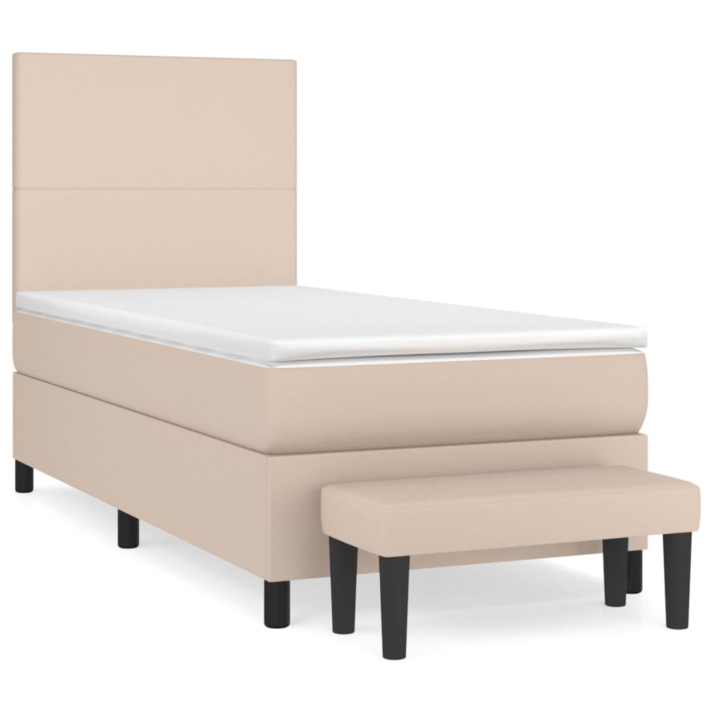 Giroletto a Molle con Materasso Cappuccino 100x200cm Similpelle | homemem39