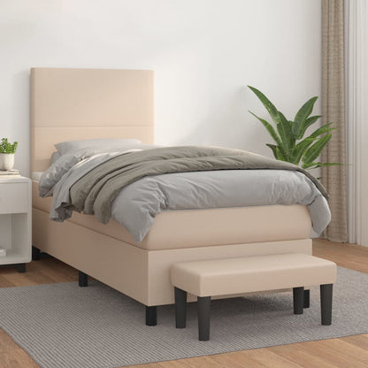 Giroletto a Molle con Materasso Cappuccino 100x200cm Similpelle | homemem39