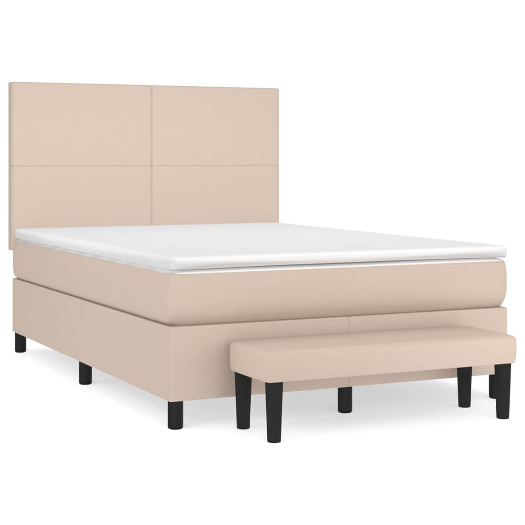 Giroletto a Molle con Materasso Cappuccino 140x190cm Similpelle