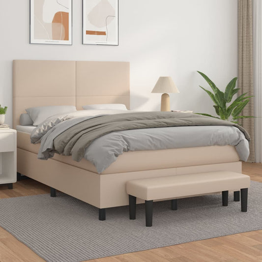 Giroletto a Molle con Materasso Cappuccino 140x200cm Similpelle | homemem39
