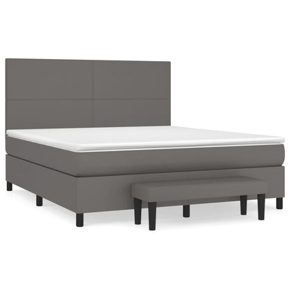 Giroletto a Molle con Materasso Grigio 160x200 cm in Similpelle | homemem39