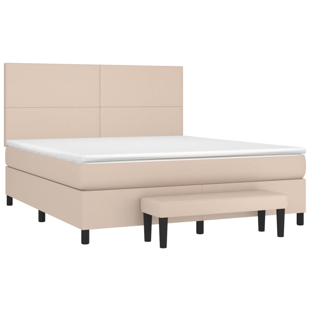 Giroletto a Molle con Materasso Cappuccino 180x200cm Similpelle