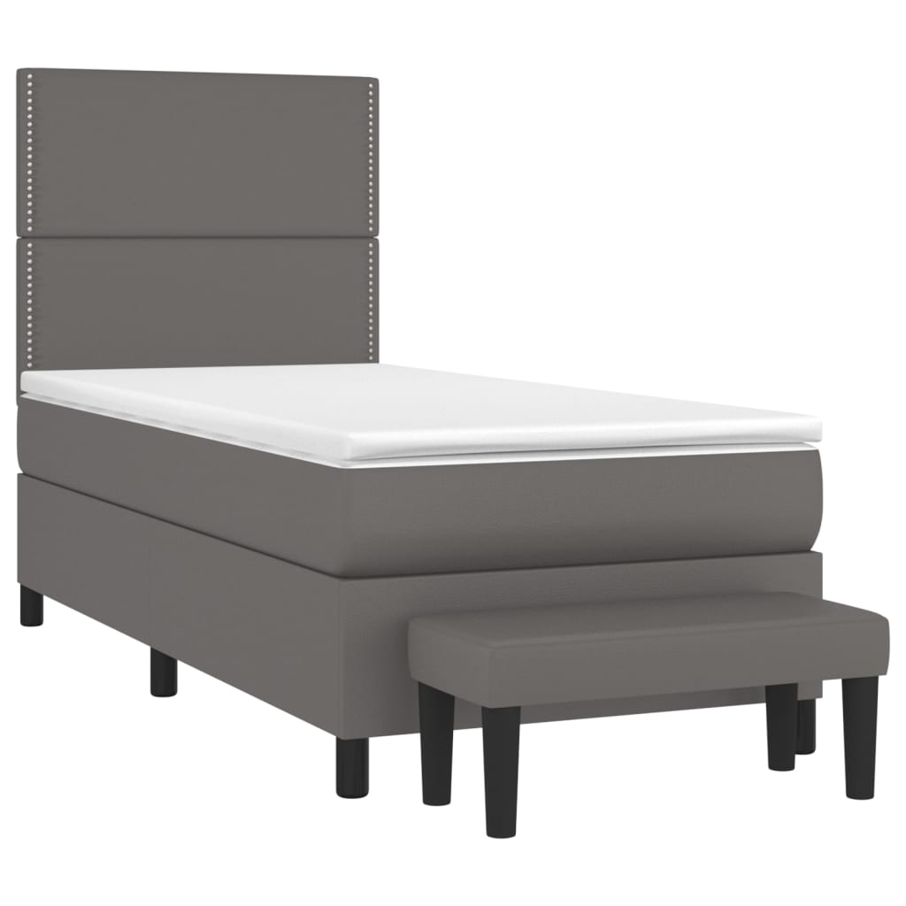 Giroletto a Molle con Materasso Grigio 100x200 cm in Similpelle