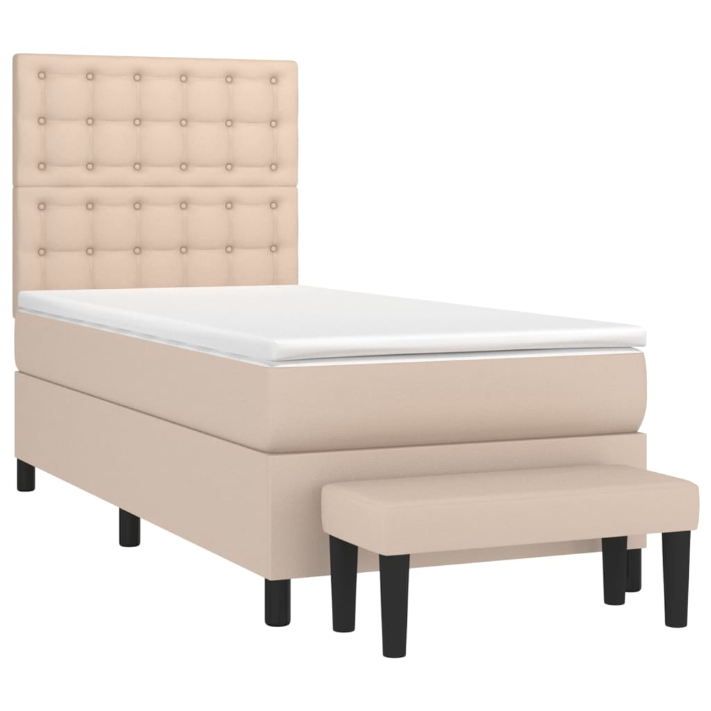 Giroletto a Molle con Materasso Cappuccino 80x200 cm Similpelle | homemem39