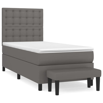 Giroletto a Molle con Materasso Grgio 90x200 cm in Similpelle | homemem39