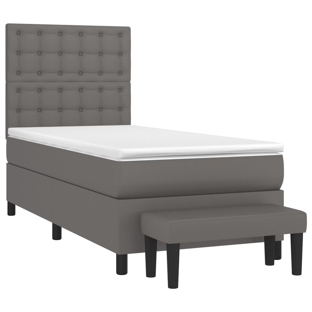 Giroletto a Molle con Materasso Grgio 90x200 cm in Similpelle | homemem39