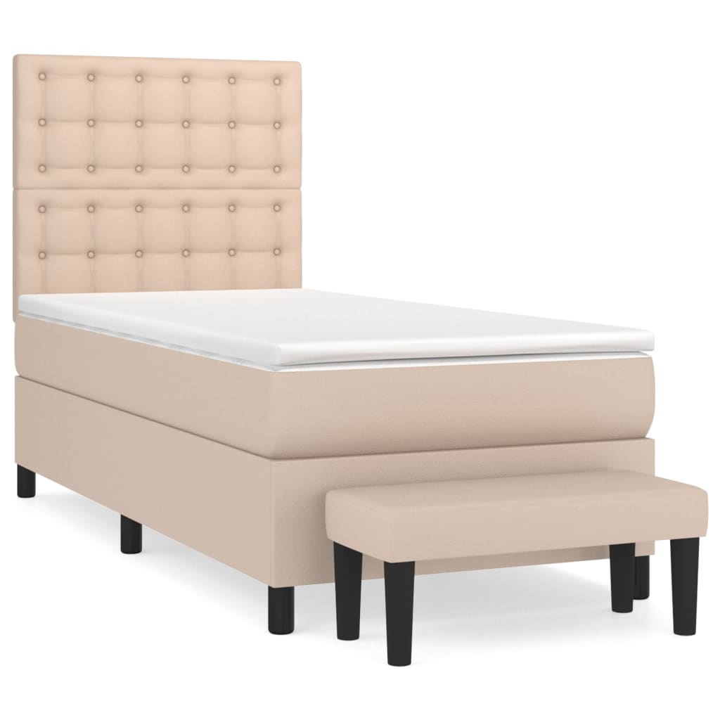 Giroletto a Molle con Materasso Cappuccino 100x200cm Similpelle | homemem39