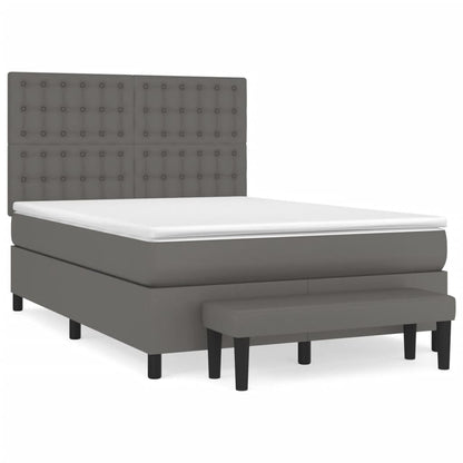Giroletto a Molle con Materasso Grigio 140x200 cm in Similpelle | homemem39