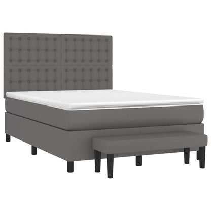 Giroletto a Molle con Materasso Grigio 140x200 cm in Similpelle | homemem39