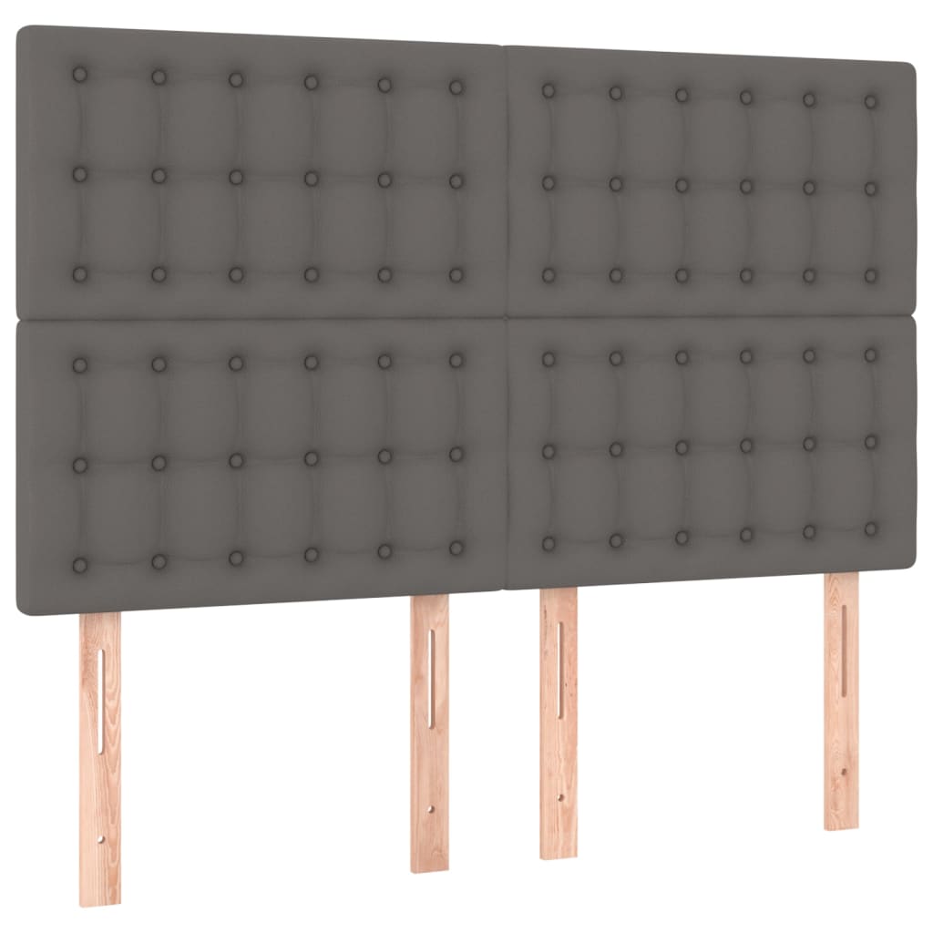 Giroletto a Molle con Materasso Grigio 140x200 cm in Similpelle | homemem39