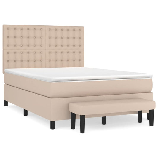 Giroletto a Molle con Materasso Cappuccino 140x200cm Similpelle