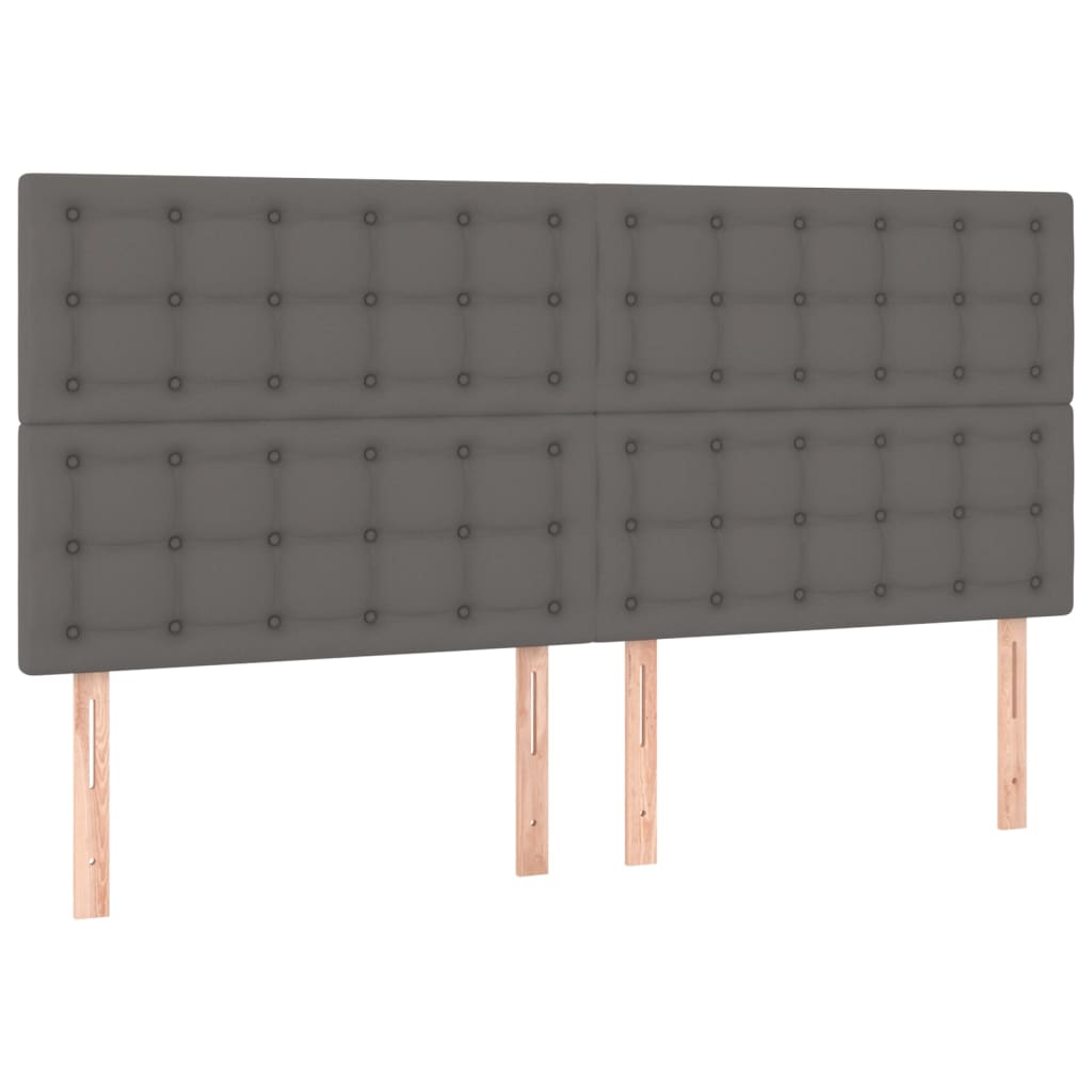 Giroletto a Molle con Materasso Grigio 160x200 cm in Similpelle | homemem39