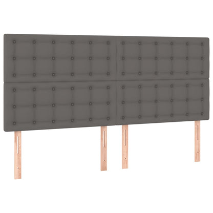 Giroletto a Molle con Materasso Grigio 160x200 cm in Similpelle | homemem39