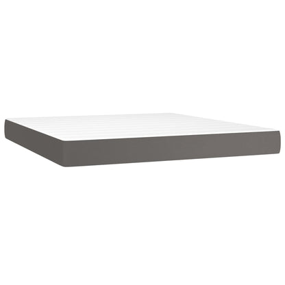 Giroletto a Molle con Materasso Grigio 160x200 cm in Similpelle | homemem39