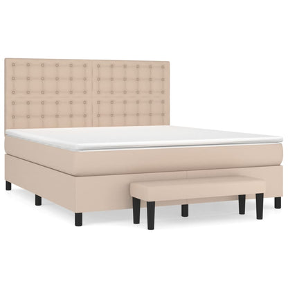 Giroletto a Molle con Materasso Cappuccino 160x200cm Similpelle | homemem39