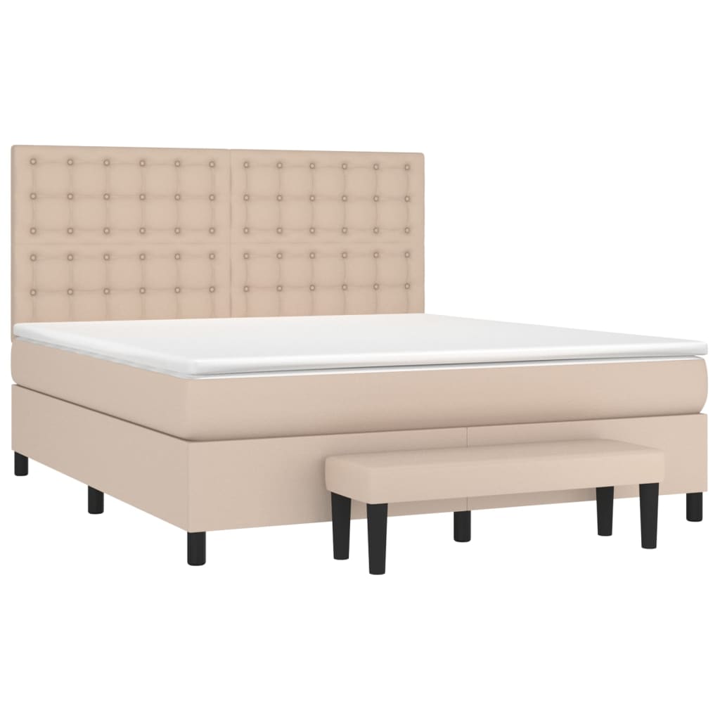 Giroletto a Molle con Materasso Cappuccino 160x200cm Similpelle | homemem39