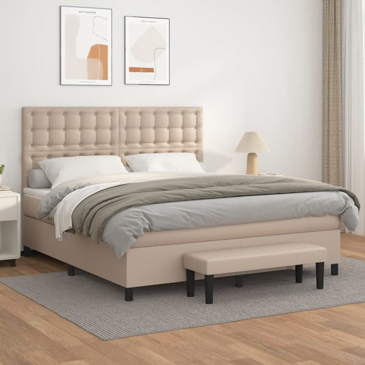 Giroletto a Molle con Materasso Cappuccino 160x200cm Similpelle | homemem39