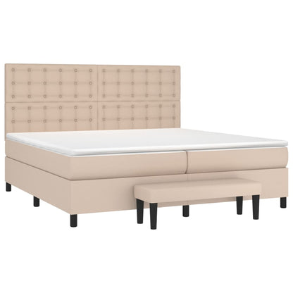 Giroletto a Molle con Materasso Cappuccino 200x200cm Similpelle | homemem39