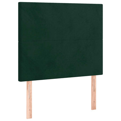 Giroletto a Molle con Materasso Verde Scuro 80x200 cm Velluto