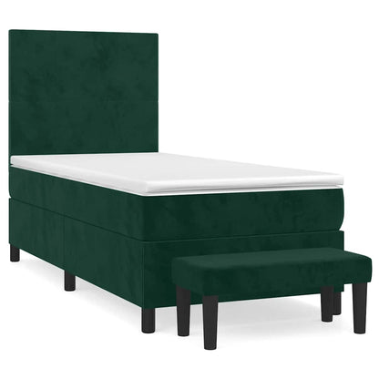 Giroletto a Molle con Materasso Verde Scuro 100x200 cm Velluto | homemem39