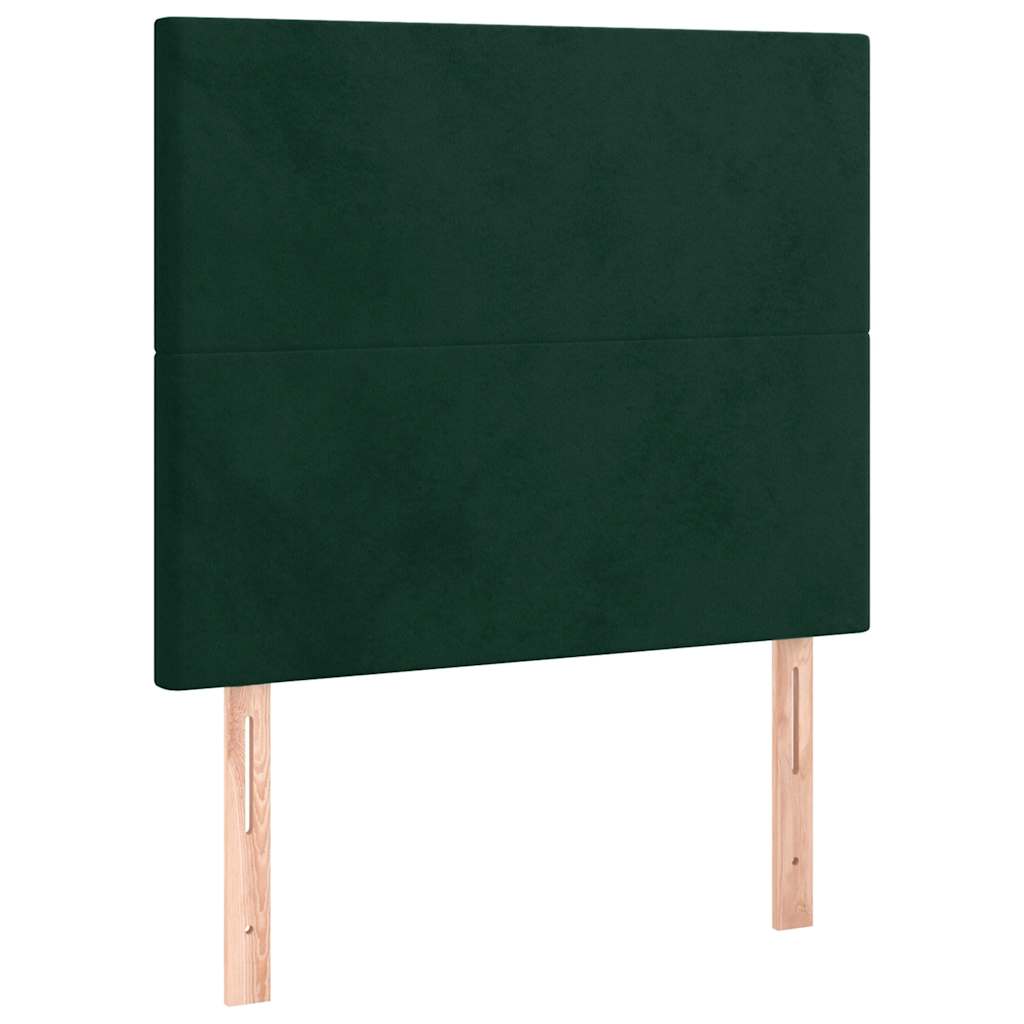Giroletto a Molle con Materasso Verde Scuro 100x200 cm Velluto