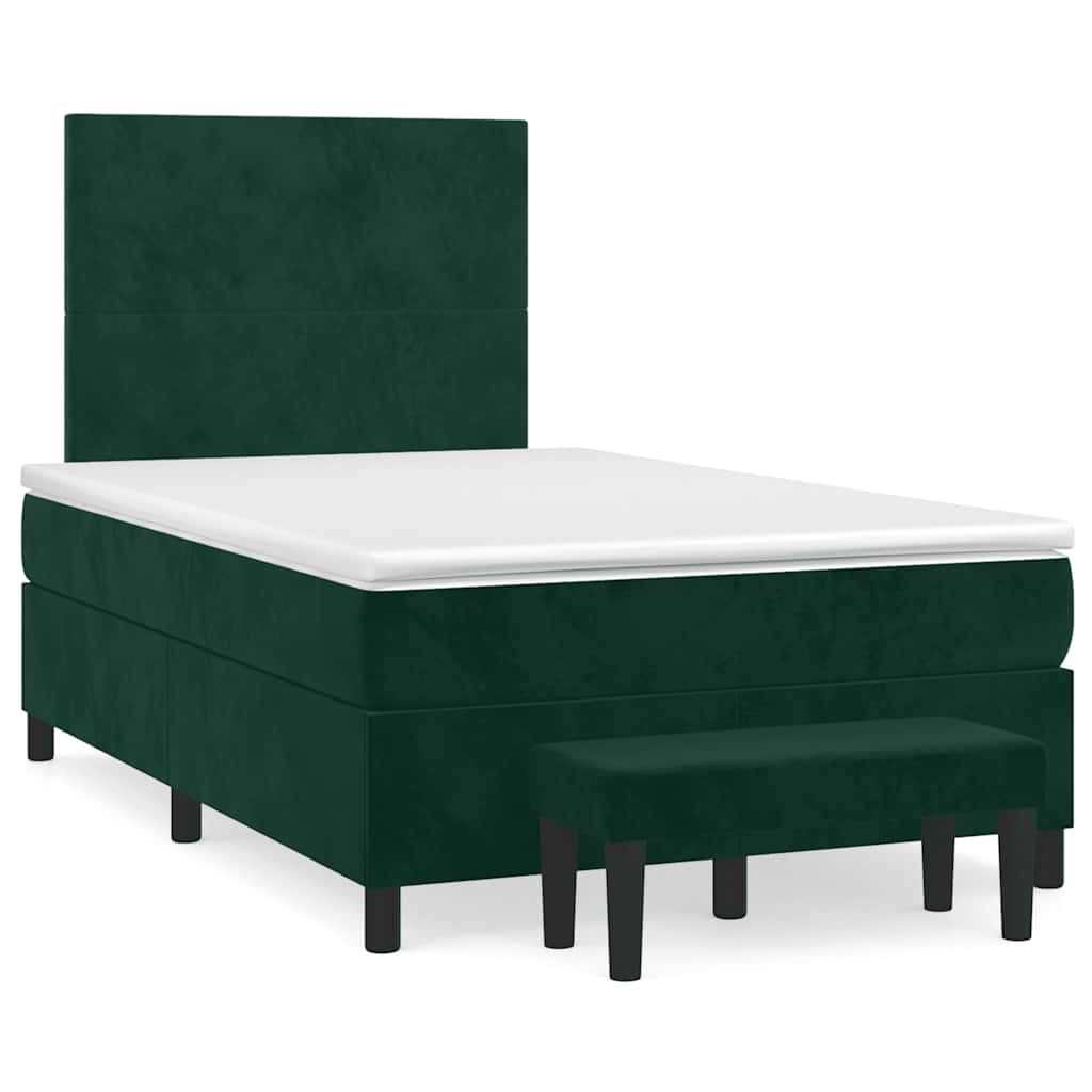 Giroletto a Molle con Materasso Verde Scuro 120x200 cm Velluto | homemem39