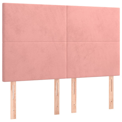 Giroletto a Molle con Materasso Rosa 140x190 cm in Velluto | homemem39