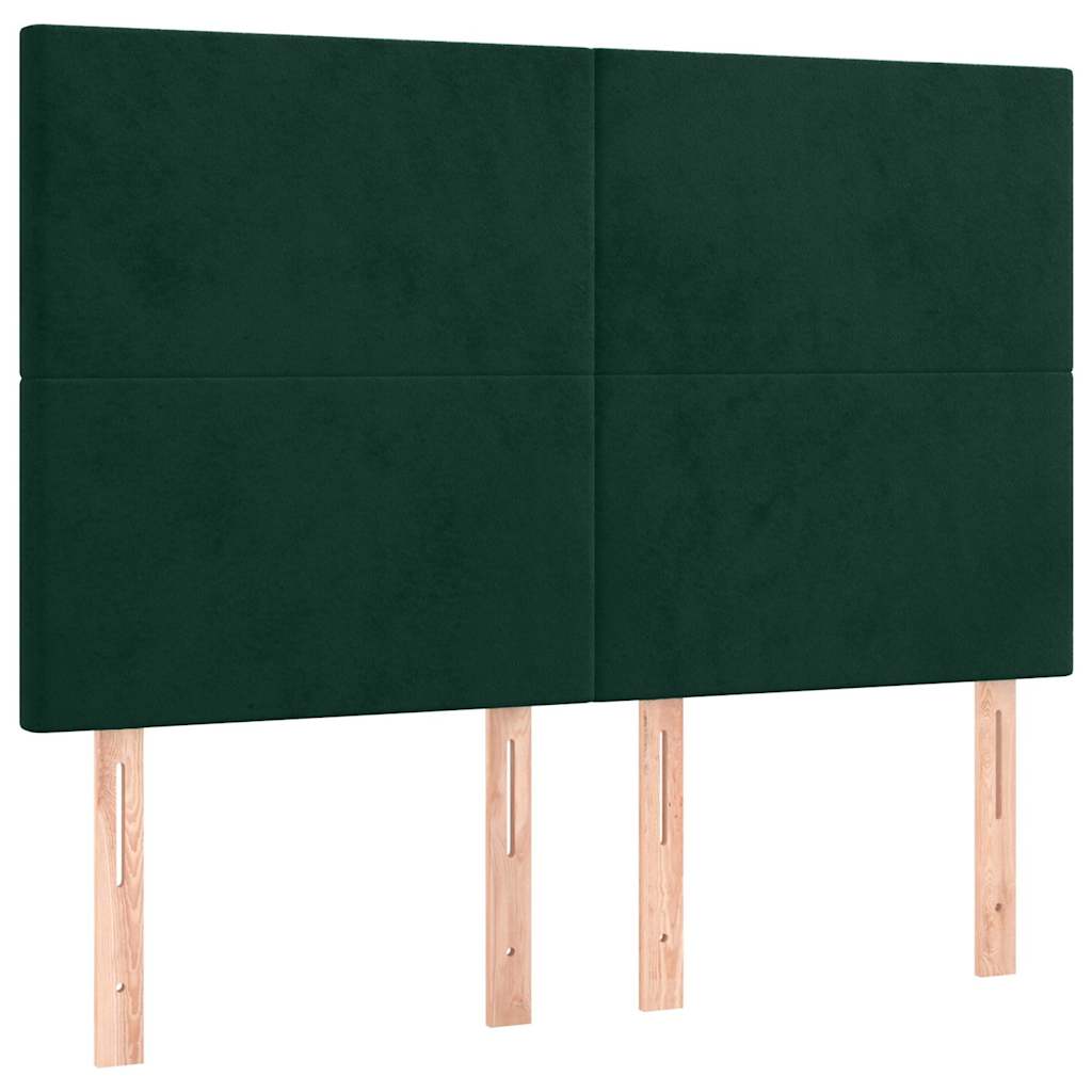 Giroletto a Molle con Materasso Verde Scuro 140x200 cm Velluto | homemem39