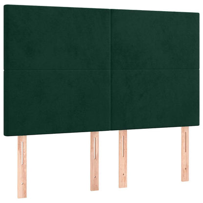Giroletto a Molle con Materasso Verde Scuro 140x200 cm Velluto