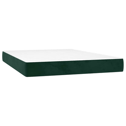 Giroletto a Molle con Materasso Verde Scuro 140x200 cm Velluto | homemem39