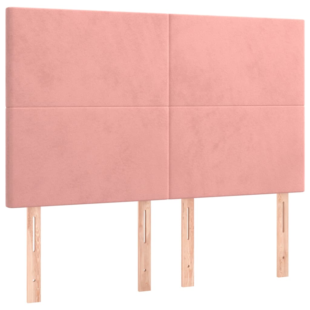 Giroletto a Molle con Materasso Rosa 140x200 cm in Velluto | homemem39