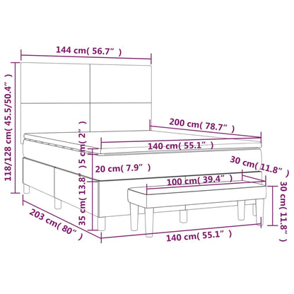 Giroletto a Molle con Materasso Rosa 140x200 cm in Velluto | homemem39