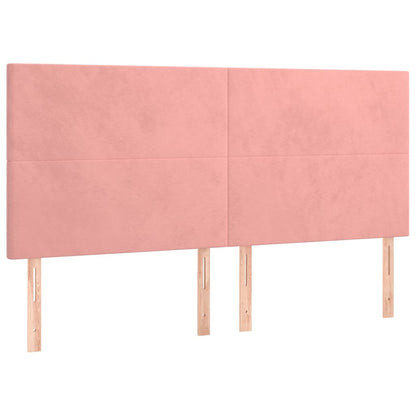 Giroletto a Molle con Materasso Rosa 160x200 cm in Velluto | homemem39