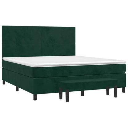 Giroletto a Molle con Materasso Verde Scuro 180x200 cm Velluto | homemem39