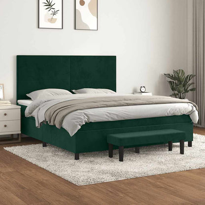 Giroletto a Molle con Materasso Verde Scuro 180x200 cm Velluto | homemem39
