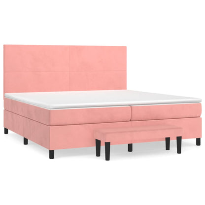 Giroletto a Molle con Materasso Rosa 200x200 cm in Velluto | homemem39