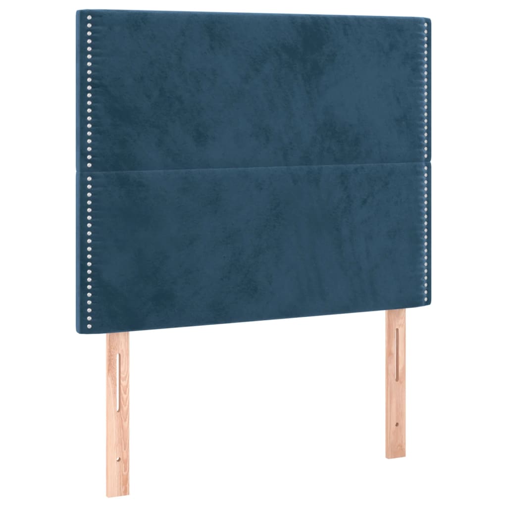 Giroletto a Molle con Materasso Blu Scuro 80x200 cm in Velluto | homemem39