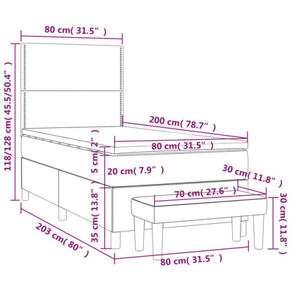 Giroletto a Molle con Materasso Blu Scuro 80x200 cm in Velluto | homemem39