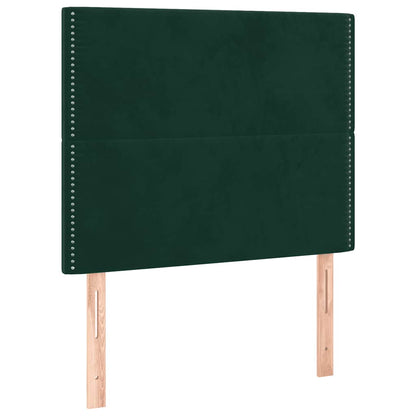 Giroletto a Molle con Materasso Verde Scuro 90x200 cm Velluto | homemem39
