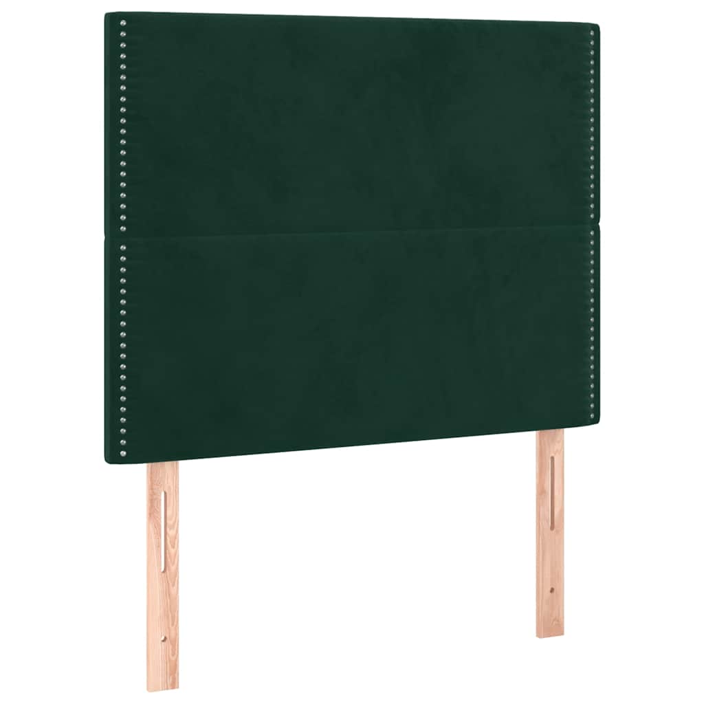 Giroletto a Molle con Materasso Verde Scuro 100x200 cm Velluto