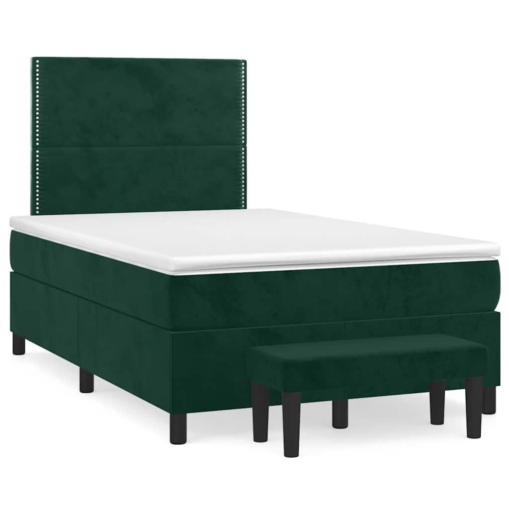 Giroletto a Molle con Materasso Verde Scuro 120x200 cm Velluto | homemem39