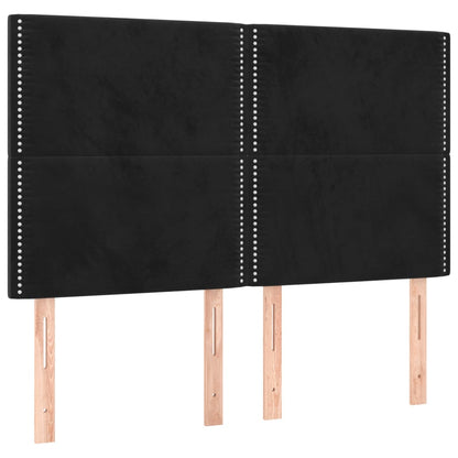 Giroletto a Molle con Materasso Nero 140x190 cm in Velluto | homemem39