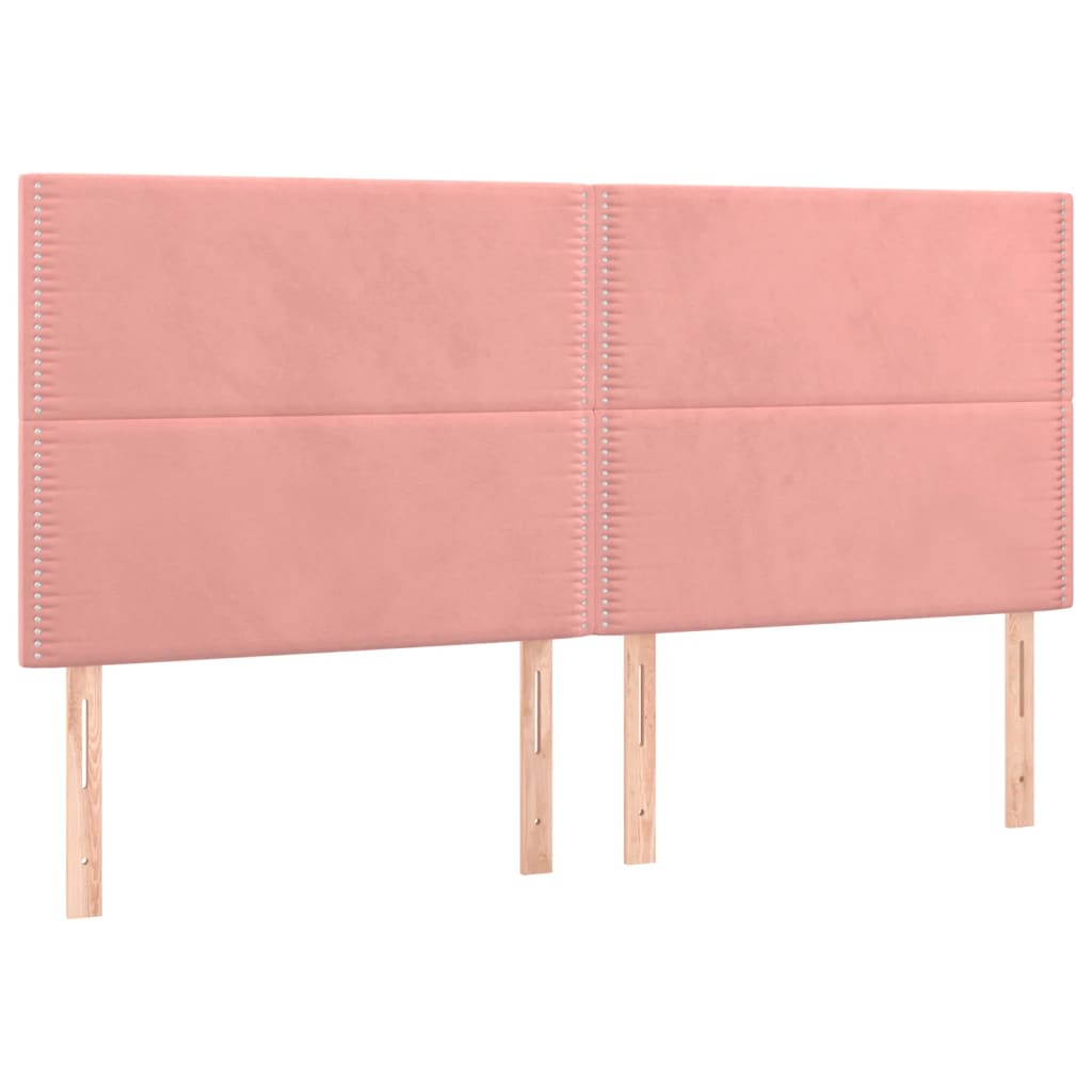 Giroletto a Molle con Materasso Rosa 160x200 cm in Velluto | homemem39