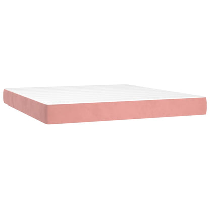 Giroletto a Molle con Materasso Rosa 160x200 cm in Velluto | homemem39