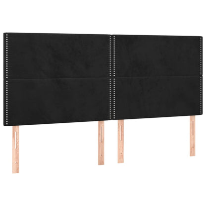 Giroletto a Molle con Materasso Nero 200x200 cm in Velluto | homemem39