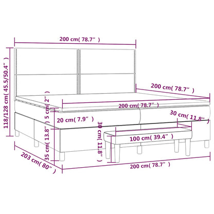 Giroletto a Molle con Materasso Verde Scuro 200x200 cm Velluto | homemem39