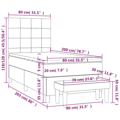 Giroletto a Molle con Materasso Rosa 80x200 cm in Velluto | homemem39