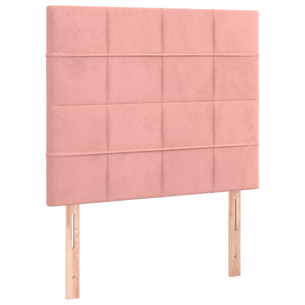 Giroletto a Molle con Materasso Rosa 90x200 cm in Velluto - homemem39